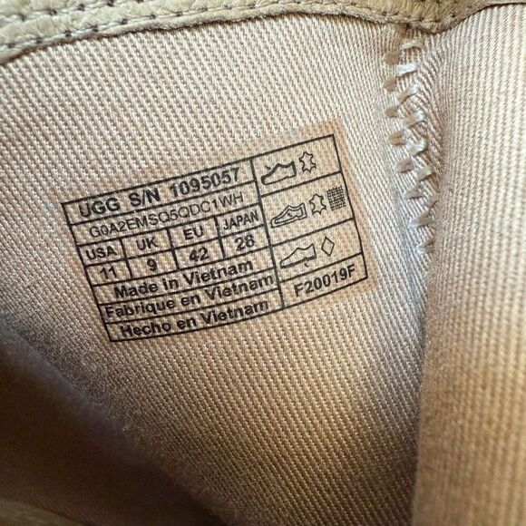 UGG Boots Womens Pixley Brown Leather Shoes Block Heels High Zip Up Ankle Sz 11 - Picture 8 of 9